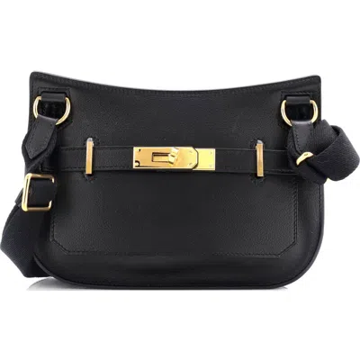 Pre-owned Hermes  Hermes Jypsiere Bag Evercolor Mini In Black