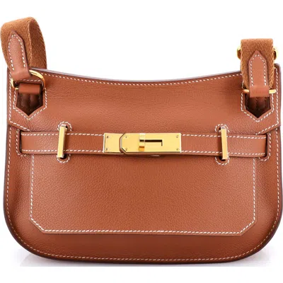 Pre-owned Hermes  Hermes Jypsiere Bag Evercolor Mini In Gold
