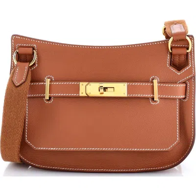 Pre-owned Hermes  Hermes Jypsiere Bag Evercolor Mini In Gold