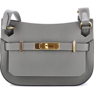 Pre-owned Hermes  Hermes Jypsiere Bag Evercolor Mini In Gray