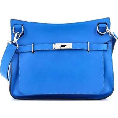 Pre-owned Hermes  Hermes Jypsiere Bag Swift 28 In Blue