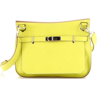 Pre-owned Hermes  Hermes Jypsiere Bag Swift 28 In Green
