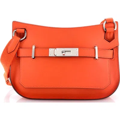 Pre-owned Hermes  Hermes Jypsiere Bag Swift Mini In Orange