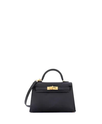 Pre-owned Pre-owned Hermes  Hermes Kelly 20 Handbag Black Epsom With Gold Hardware