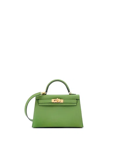 Pre-owned Pre-owned Hermes  Hermes Kelly 20 Handbag Green Epsom With Gold Hardware