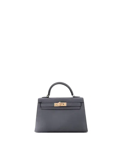 Pre-owned Pre-owned Hermes  Hermes Kelly 20 Handbag Grey Epsom With Permabrass Hardware In Gray