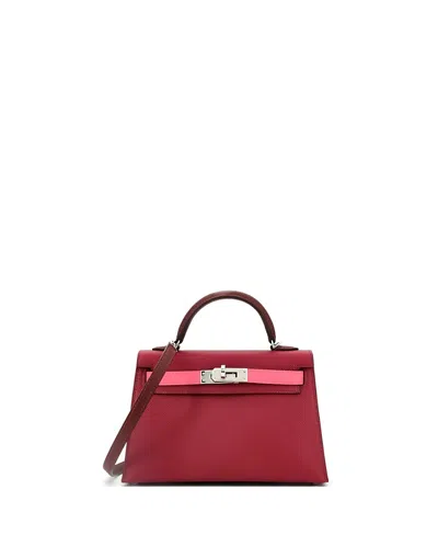 Pre-owned Pre-owned Hermes  Hermes Kelly 20 Handbag Tricolor Epsom With Palladium Hardware In Red