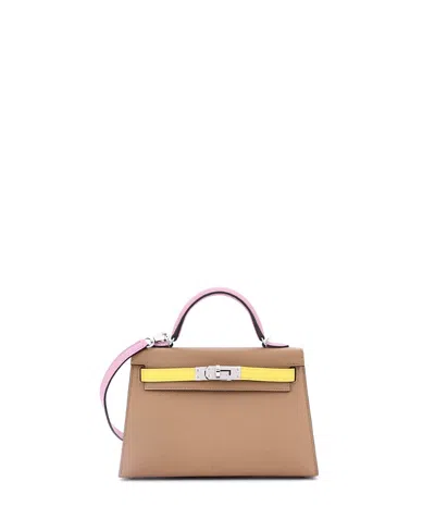 Pre-owned Pre-owned Hermes  Hermes Kelly 20 Handbag Tricolor Epsom With Palladium Hardware