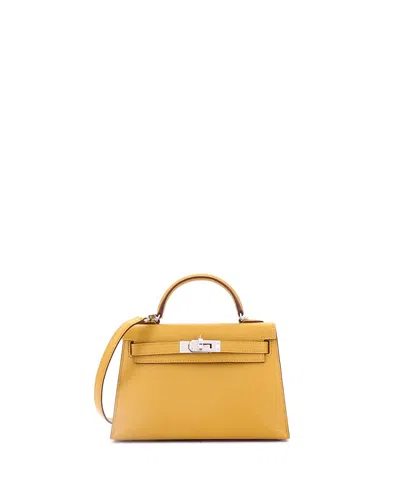 Pre-owned Pre-owned Hermes  Hermes Kelly 20 Handbag Verso Chevre Mysore With Palladium Hardware