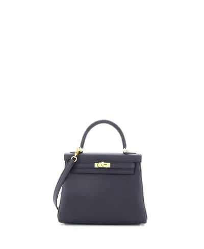 Pre-owned Pre-owned Hermes  Hermes Kelly 25 Handbag Black Togo With Gold Hardware In Noir