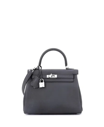 Pre-owned Pre-owned Hermes  Hermes Kelly 25 Handbag Grey Togo With Palladium Hardware In Gray