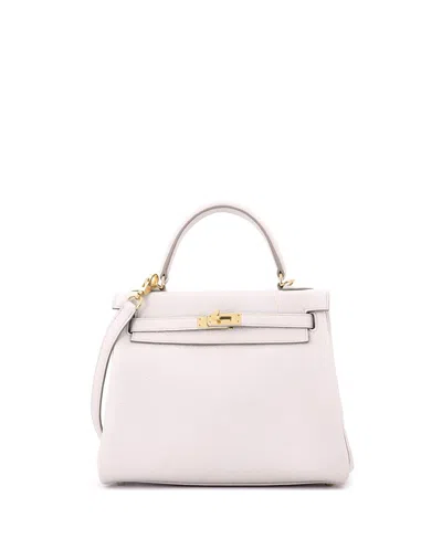 Pre-owned Pre-owned Hermes  Hermes Kelly 25 Handbag Light Togo With Gold Hardware In Gray