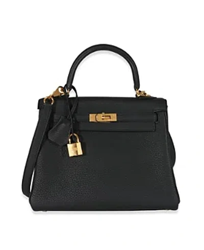 Pre-owned Hermes  Hermes Kelly 25 Leather Handbag In Black