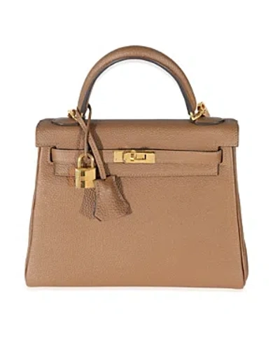 Pre-owned Hermes  Hermes Kelly 25 Leather Handbag In Brown