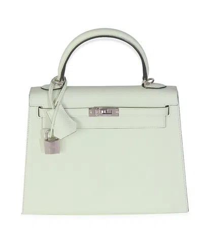 Pre-owned Pre-owned Hermes  Hermes Kelly 25 Leather Handbag In Green