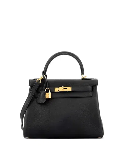 Pre-owned Pre-owned Hermes  Hermes Kelly 28 Handbag Black Togo With Gold Hardware