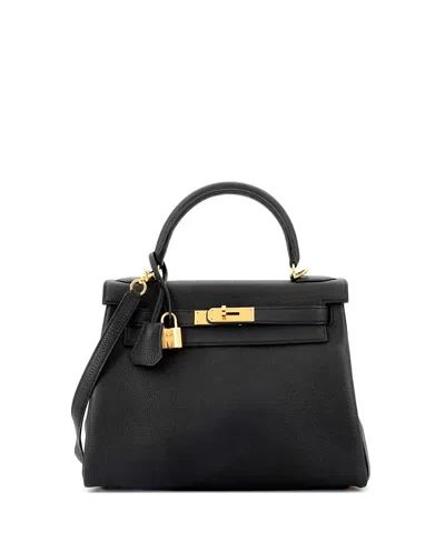 Pre-owned Pre-owned Hermes  Hermes Kelly 28 Handbag Black Togo With Gold Hardware