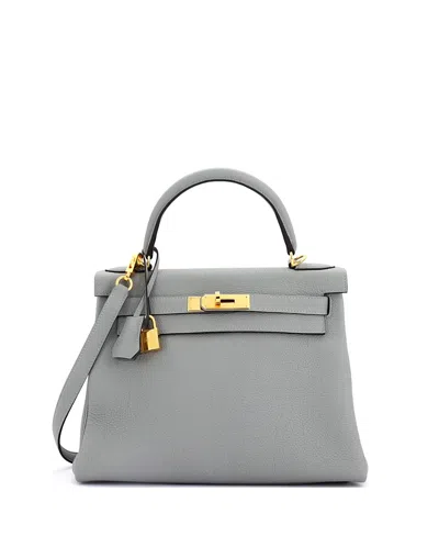 Pre-owned Pre-owned Hermes  Hermes Kelly 28 Handbag Grey Togo With Gold Hardware In Gris Mouette