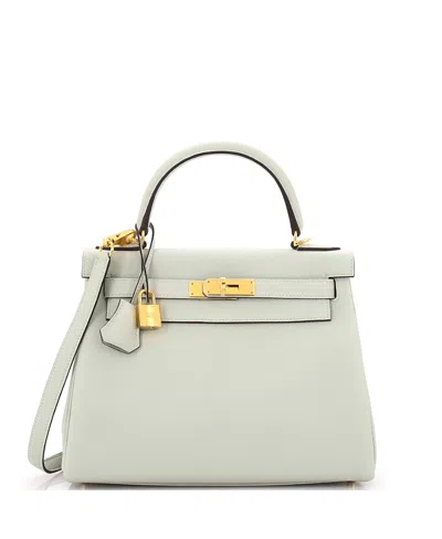 Pre-owned Pre-owned Hermes  Hermes Kelly 28 Handbag Grey Togo With Gold Hardware In Gris Neve