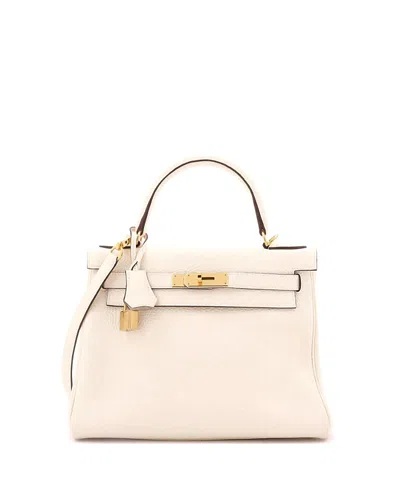Pre-owned Pre-owned Hermes  Hermes Kelly 28 Handbag Light Clemence With Gold Hardware In Brown