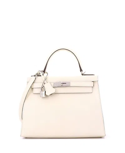Pre-owned Pre-owned Hermes  Hermes Kelly 28 Handbag Light Epsom With Palladium Hardware In Brown