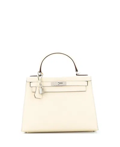 Pre-owned Pre-owned Hermes  Hermes Kelly 28 Handbag Light Epsom With Palladium Hardware In Nata