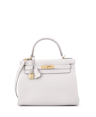 Pre-owned Pre-owned Hermes  Hermes Kelly 28 Handbag Light Togo With Gold Hardware In Gray
