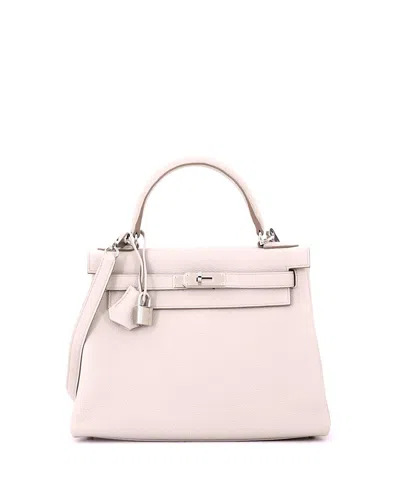 Pre-owned Pre-owned Hermes  Hermes Kelly 28 Handbag Light Togo With Palladium Hardware In Gray