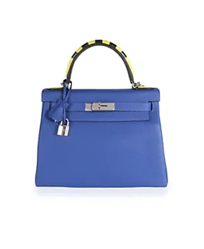 Pre-owned Hermes  Hermes Kelly 28 Leather Handbag In Blue