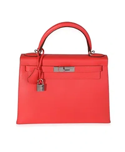 Pre-owned Hermes  Hermes Kelly 28 Leather Handbag In Pink