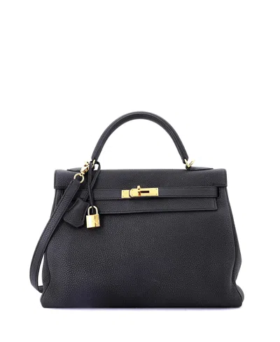Pre-owned Pre-owned Hermes  Hermes Kelly 32 Handbag Black Togo With Gold Hardware