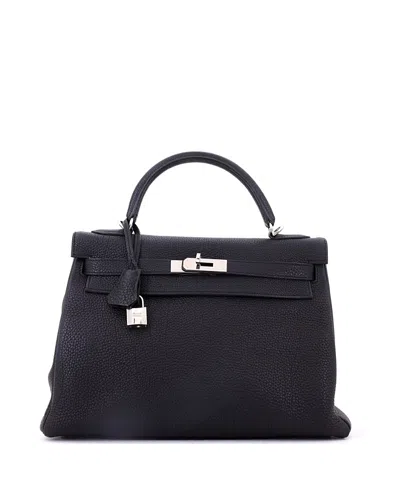 Pre-owned Pre-owned Hermes  Hermes Kelly 32 Handbag Black Togo With Palladium Hardware
