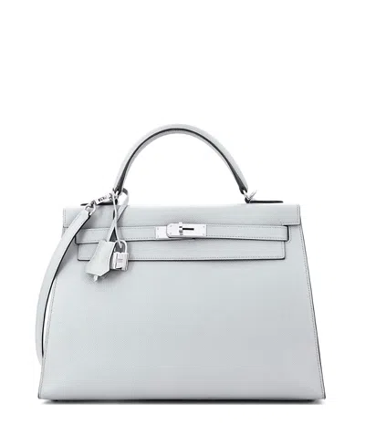 Pre-owned Pre-owned Hermes  Hermes Kelly 32 Handbag Blue Epsom With Palladium Hardware