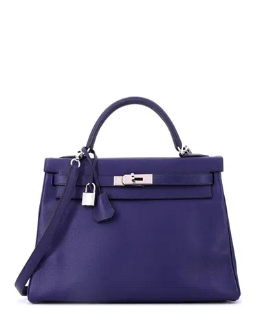 Pre-owned Pre-owned Hermes  Hermes Kelly 32 Handbag Verso Evercolor With Palladium Hardware
