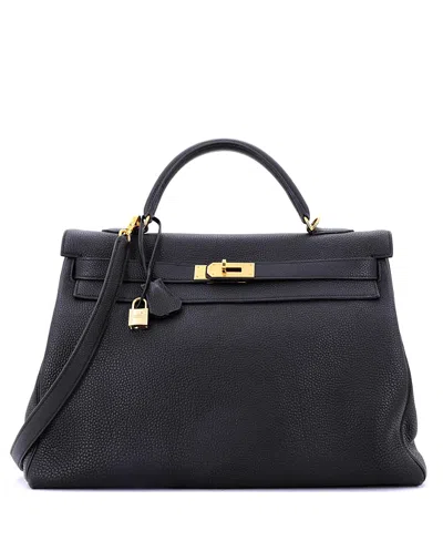 Pre-owned Pre-owned Hermes  Hermes Kelly 40 Handbag Black Togo With Gold Hardware