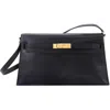 Pre-owned Hermes  Hermes Kelly Elan Shoulder Bag Chevre Chamkila In Black