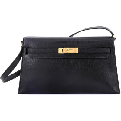 Pre-owned Hermes  Hermes Kelly Elan Shoulder Bag Chevre Chamkila In Black