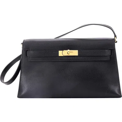 Pre-owned Hermes  Hermes Kelly Elan Shoulder Bag Chevre Chamkila In Black
