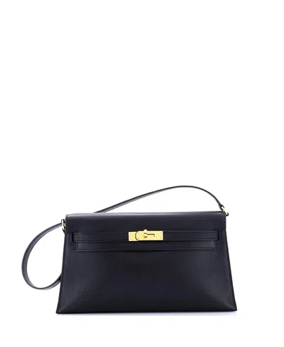 Pre-owned Pre-owned Hermes  Hermes Kelly Elan Shoulder Bag Chevre Mysore In Black