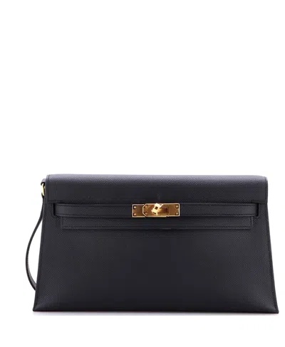 Pre-owned Pre-owned Hermes  Hermes Kelly Elan Shoulder Bag Epsom In Black