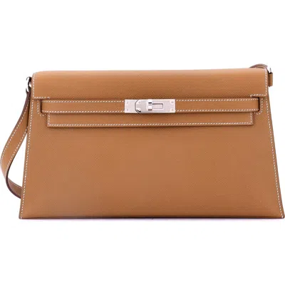 Pre-owned Hermes  Hermes Kelly Elan Shoulder Bag Epsom In Gold