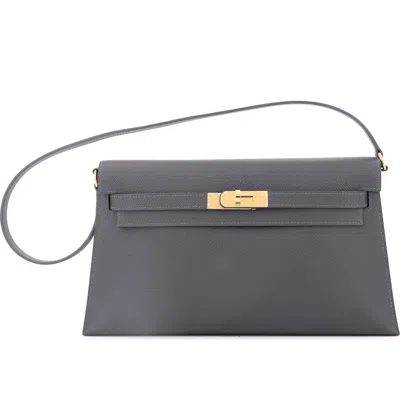 Pre-owned Hermes  Hermes Kelly Elan Shoulder Bag Epsom In Gray