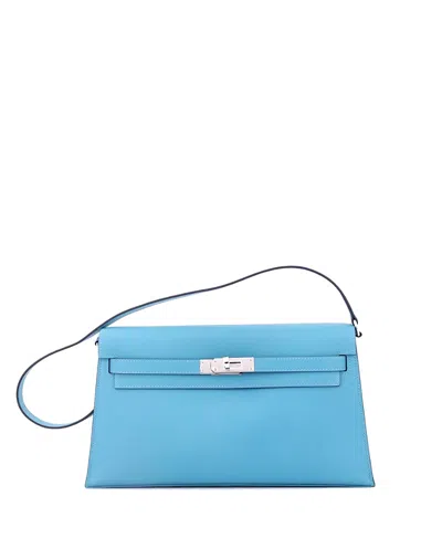 Pre-owned Pre-owned Hermes  Hermes Kelly Elan Shoulder Bag Madame In Blue