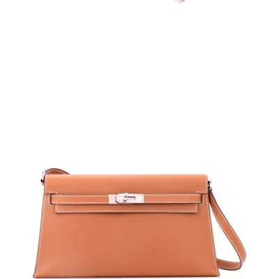 Pre-owned Hermes  Hermes Kelly Elan Shoulder Bag Madame In Gold