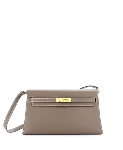 Pre-owned Pre-owned Hermes  Hermes Kelly Elan Shoulder Bag Madame In Gray