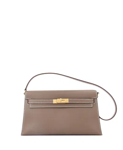 Pre-owned Pre-owned Hermes  Hermes Kelly Elan Shoulder Bag Madame In Gray