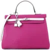 Pre-owned Hermes  Hermes Kelly Handbag Bicolor Evercolor With Brushed Palladium Hardware 35