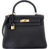 Pre-owned Hermes  Hermes Kelly Handbag Black Novillo With Gold Hardware 28 In Black