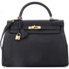 Pre-owned Hermes  Hermes Kelly Handbag Black Togo With Gold Hardware 32 In Black