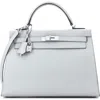 Pre-owned Hermes  Hermes Kelly Handbag Blue Epsom With Palladium Hardware 32 In Blue